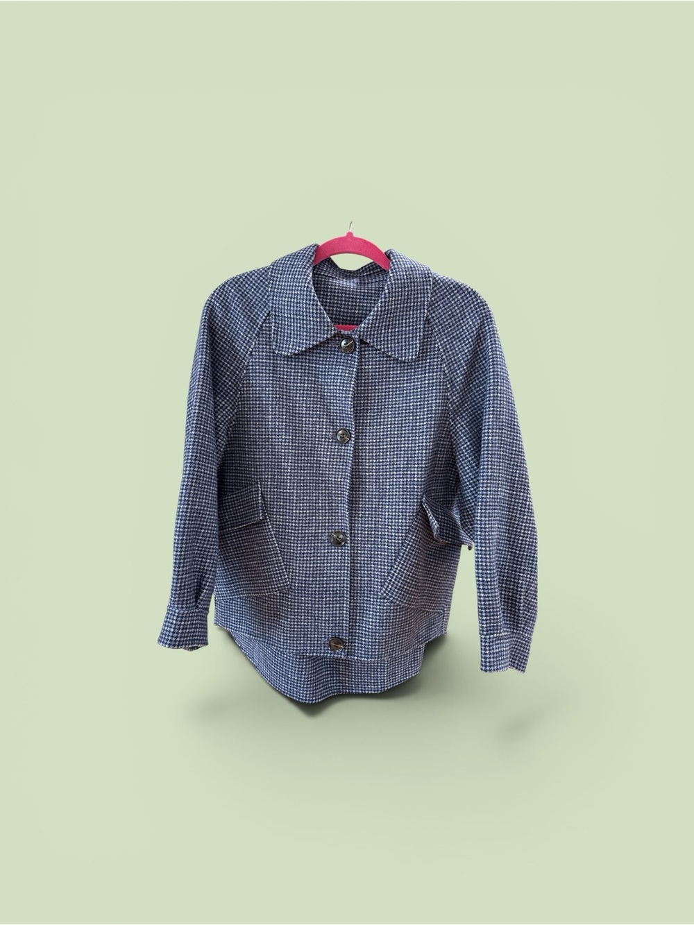 Classic Women's Blue Check Button-Front Jacket